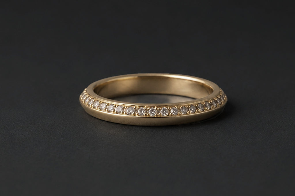 ROUND DIAMOND PAVE BAND | YELLOW GOLD