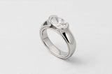OVAL DIAMOND SOLITAIRE | 19K WHITE GOLD