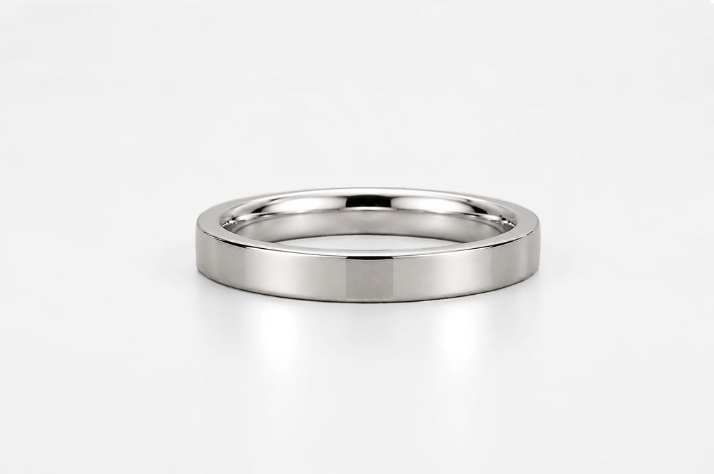 MODERN WEDDING BAND | 19K WHITE GOLD
