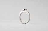 BEZEL SET DIAMOND SOLITAIRE RING | 19K WHITE GOLD